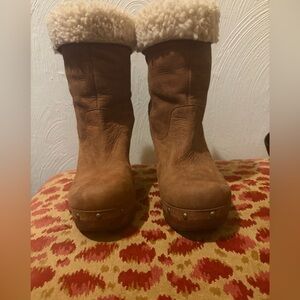 Brown Leather UGG Women's Boots